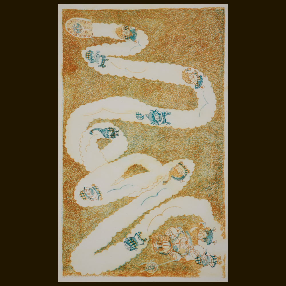 「モクモクのクニ」（芸美ガイダンス2015 展示作品）大阪芸術大学短期大学部 デザイン美術学科 版画コース