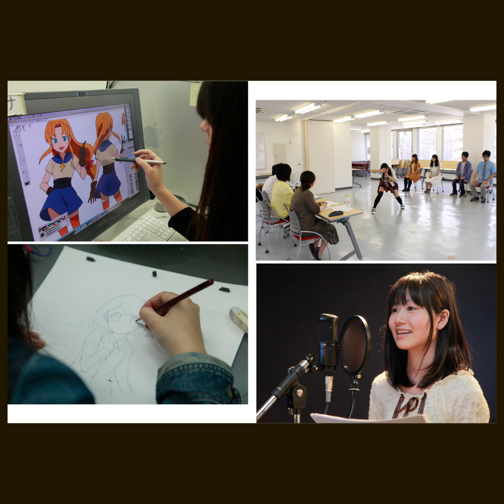 アニメーション・声優学科授業風景（芸美ガイダンス2015 展示作品）専門学校 九州ビジュアルアーツ アニメーション学科、声優学科