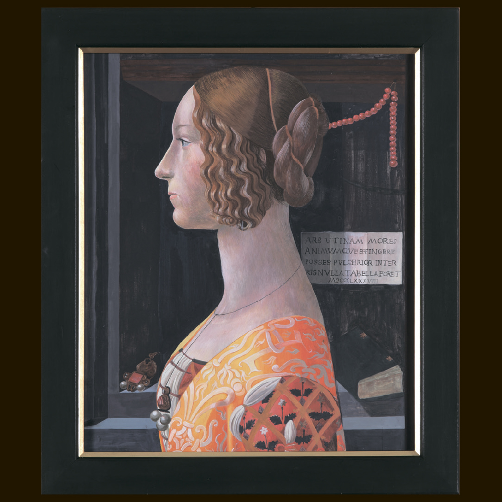 「ジョヴァンナ・トルナブオーニの肖像」（模写 技法テンペラ）（芸美ガイダンス2015 展示作品）奈良芸術短期大学 美術科 洋画コース